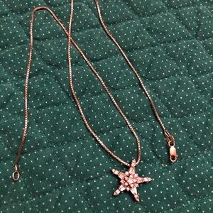 Gold diamond star necklace